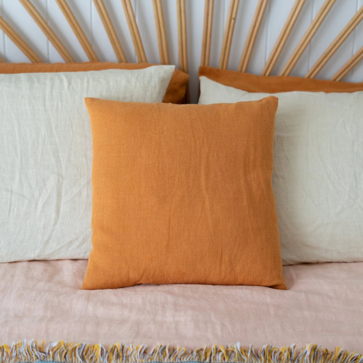 100% Hemp Cushion Cover Terracotta